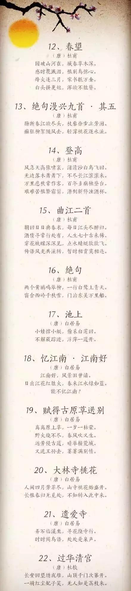 小学生必背古诗81首