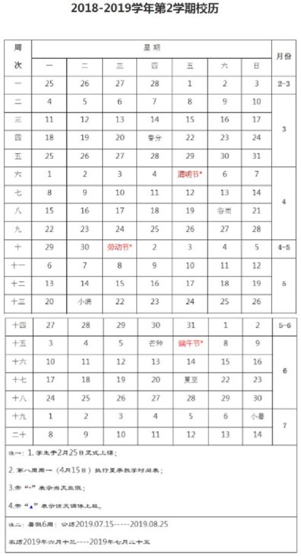2019青岛农业大学暑假时间安排
