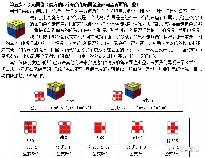 图解快速记忆简单易学的两种还原魔方的常用口诀公式