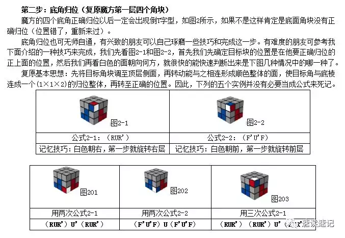 图解快速记忆简单易学的两种还原魔方的常用口诀公式