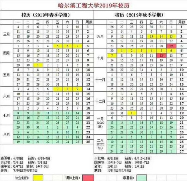 2019哈尔滨工程大学暑假时间安排