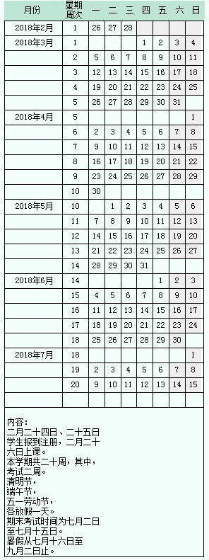 太原师范学院2018年暑假放假时间