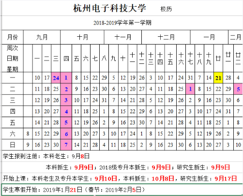 2018桂林电子科技大学新生开学时间