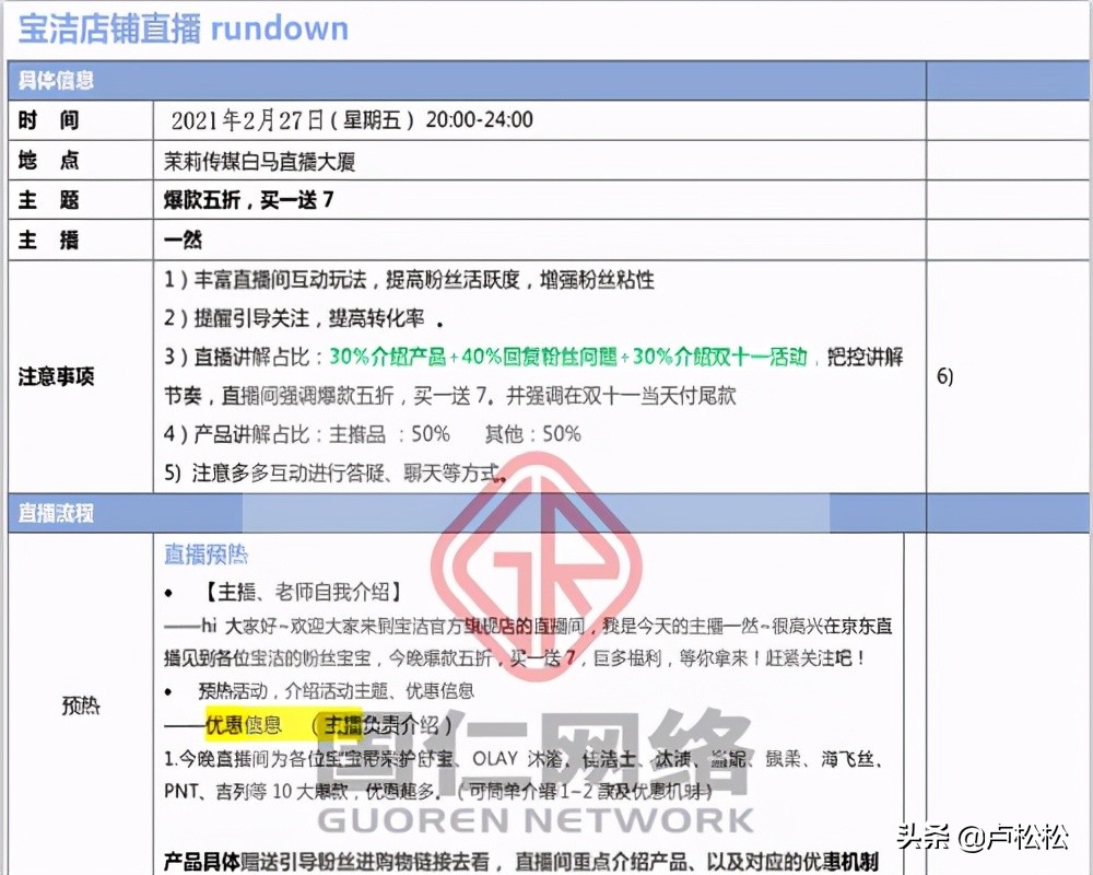 超详细直播带货流程，及直播脚本文案模板