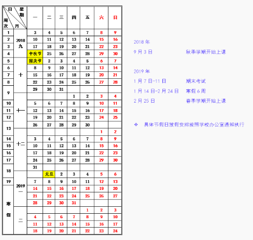 哈尔滨工业大学2019寒假放假时间