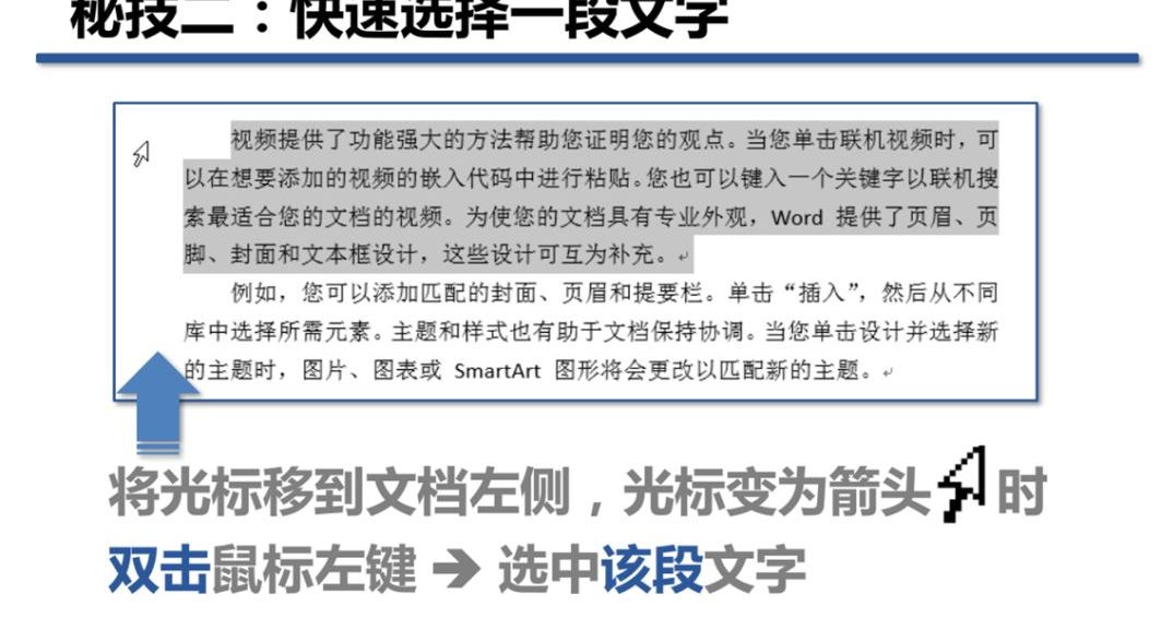 Word教程学习一：用鼠标选择文字的八个秘技