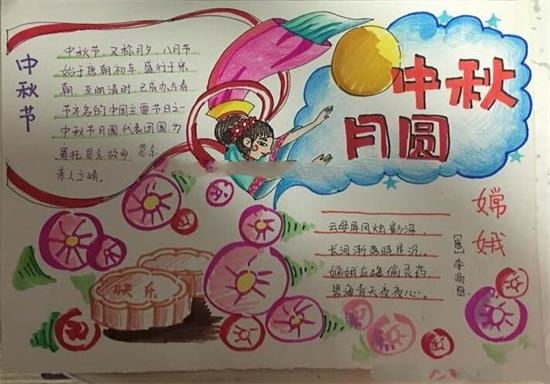 简单字少中秋节手抄报图片