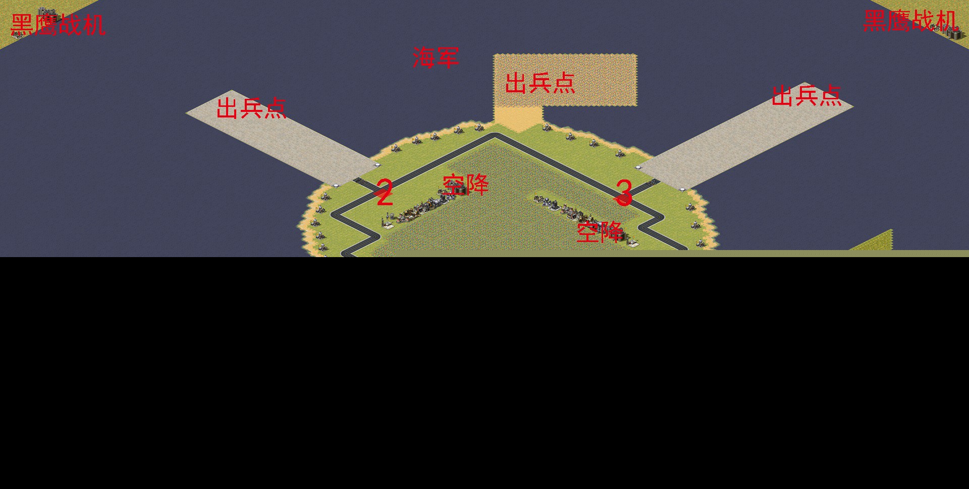 红警77期-岛屿防御3人防守地图