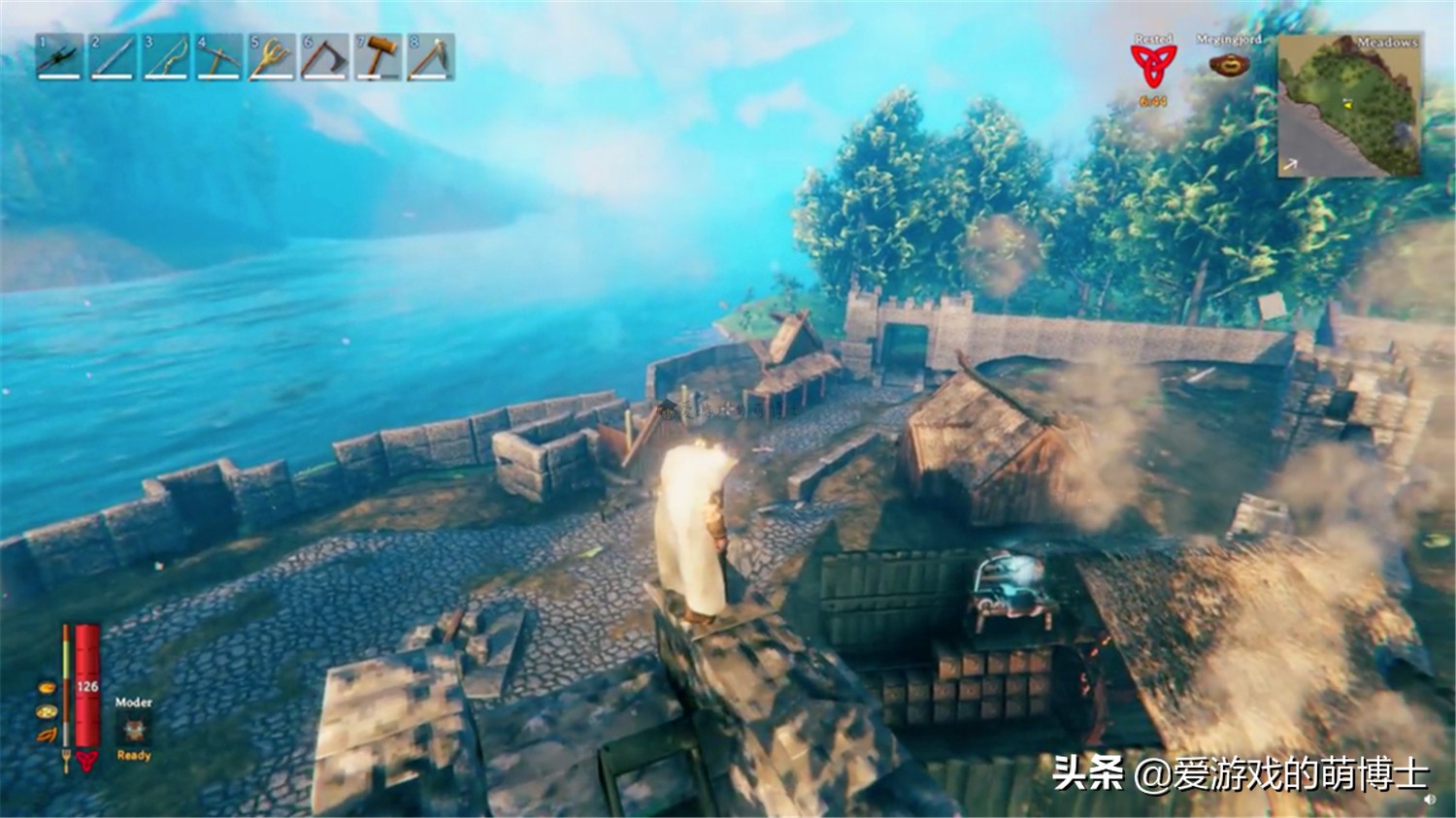 玩家正在《Valheim》中打造《上古卷轴5》雪漫城
