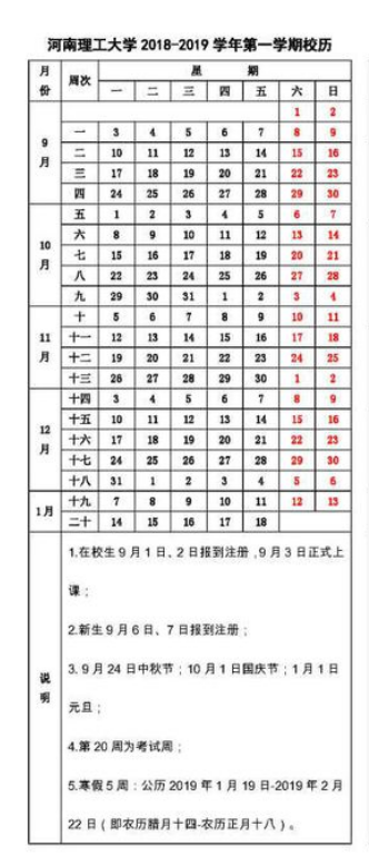 2019河南理工大学期末考试时间
