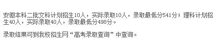 河南工程学院在安徽录取分数线