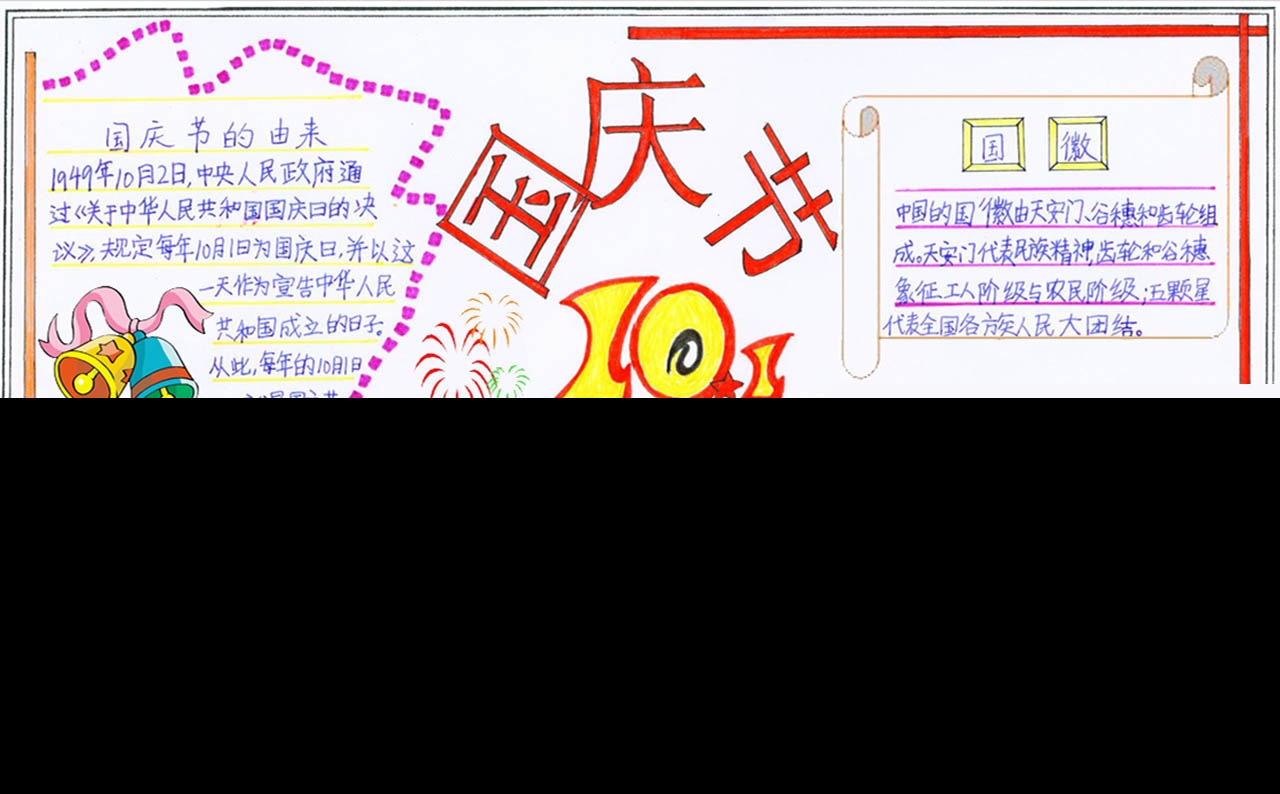 简单好看的国庆节手抄报图片
