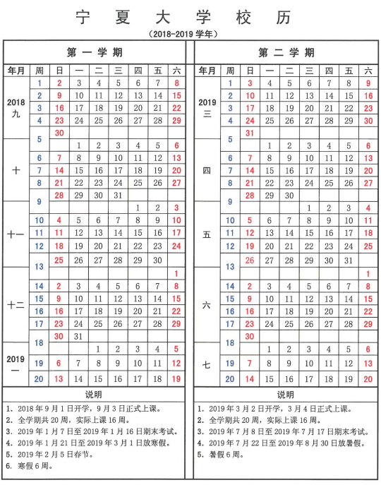 2019宁夏大学期末考试时间