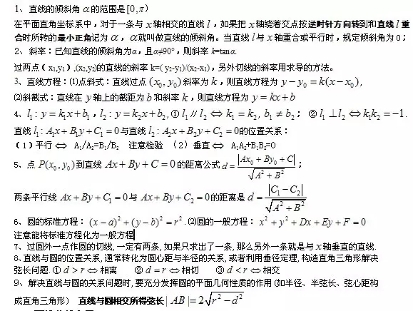 高二数学知识点总结