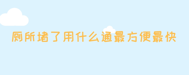 厕所堵了用什么通最方便最快