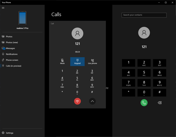通过Windows 10的“Your Phone”应用在电脑上打电话
