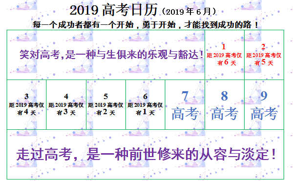 2019年高考倒计时 剩余时间计算