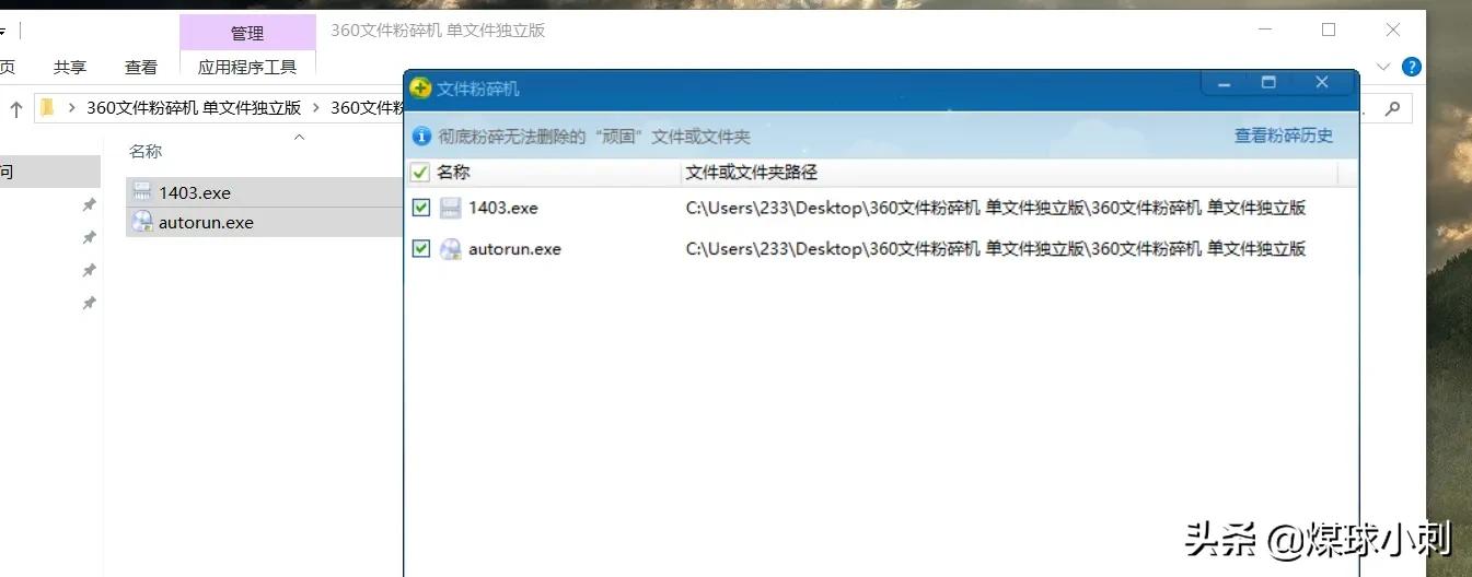 用360文件粉碎机单文件绿色版本，删掉自己会怎样？