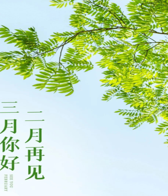 2月再见3月你好最新早上好图片，二月再见三月发