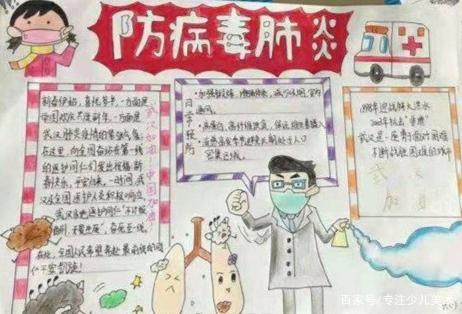 2020新型肺炎手抄报，疫情防控齐努力