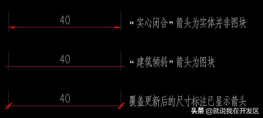 「AutoCAD之标注」标注的箭头怎么没了？可能是箭头图块被黑掉了