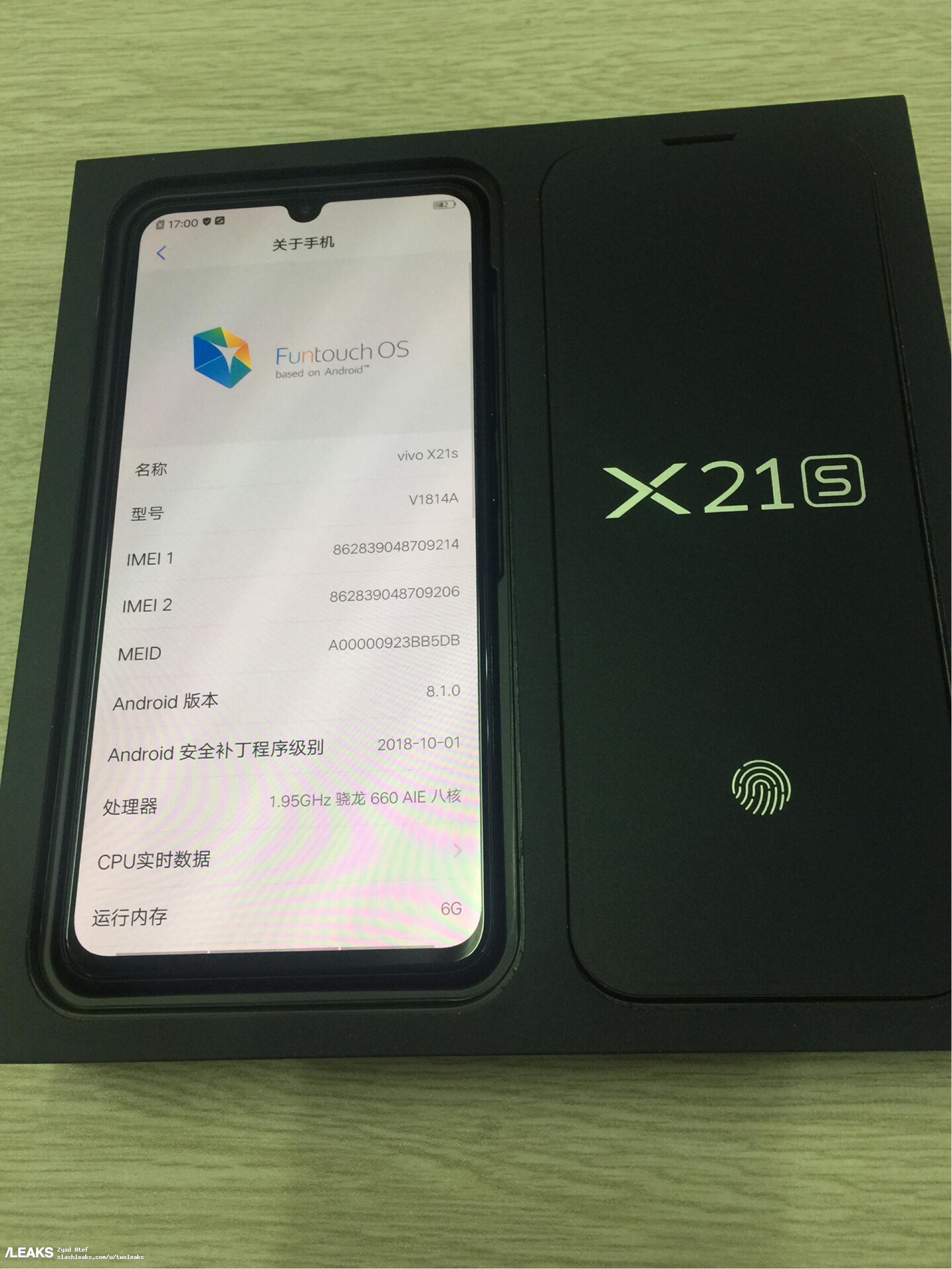 水滴屏vivo X21s开箱照曝光 6+128GB版售2798元对标OPPO R15X