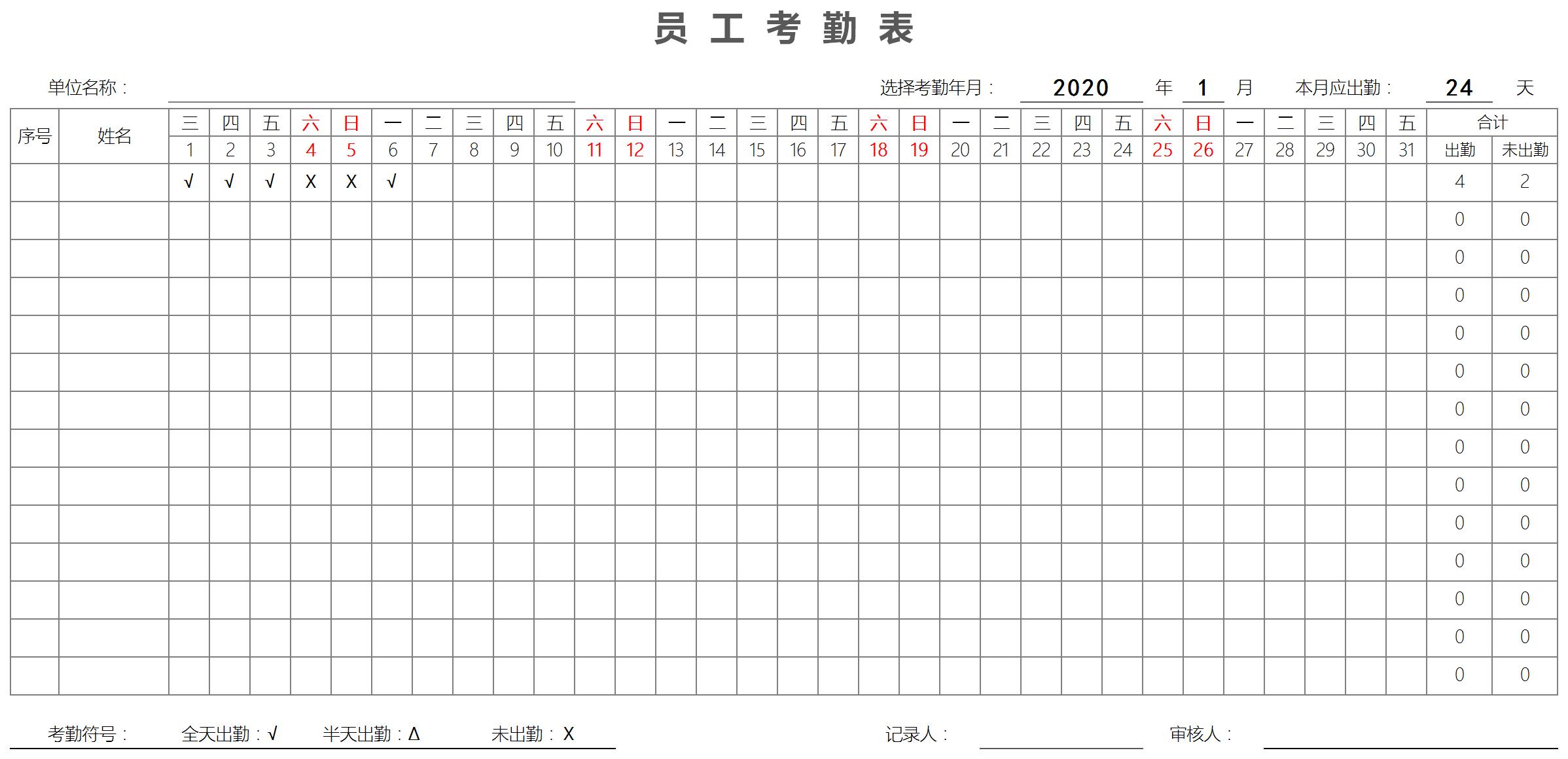 企业HR必备：如何制作一份考勤表