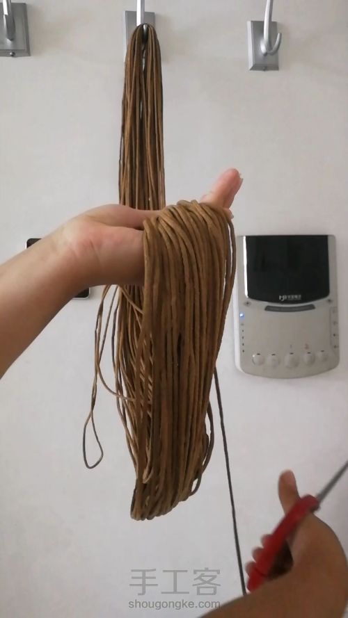 咖色花朵手提包 手工编织包包教程 结绳艺术☆手工DIY
