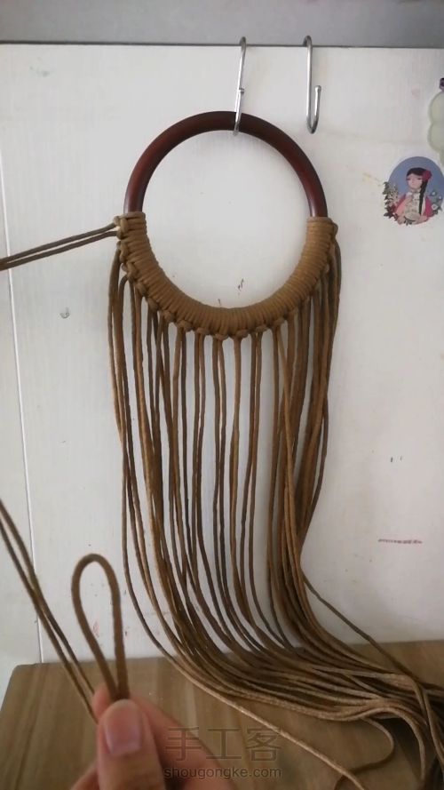咖色花朵手提包 手工编织包包教程 结绳艺术☆手工DIY