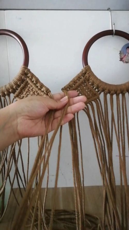 咖色花朵手提包 手工编织包包教程 结绳艺术☆手工DIY