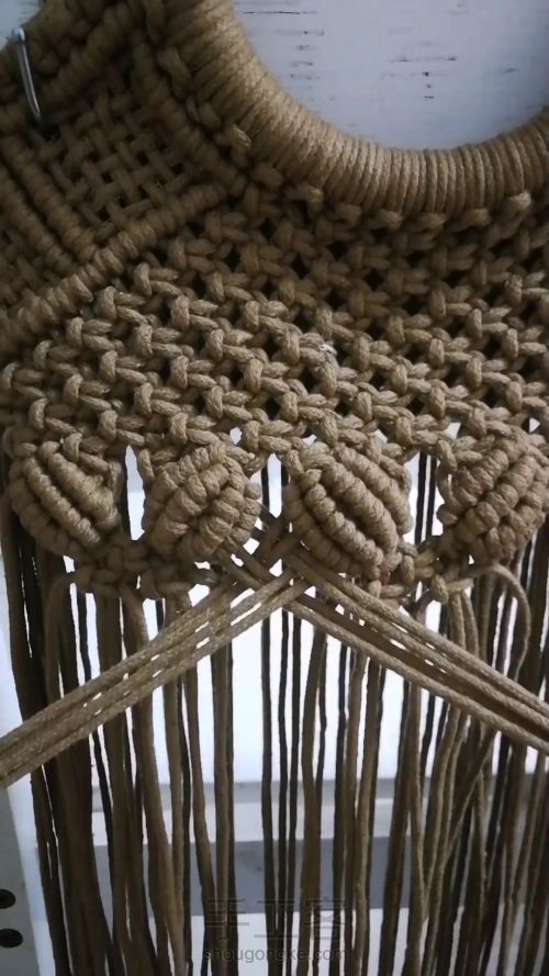 咖色花朵手提包 手工编织包包教程 结绳艺术☆手工DIY