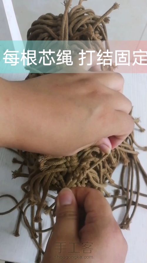 咖色花朵手提包 手工编织包包教程 结绳艺术☆手工DIY