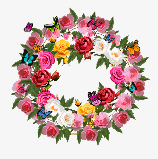 鲜花玫瑰花花环图片