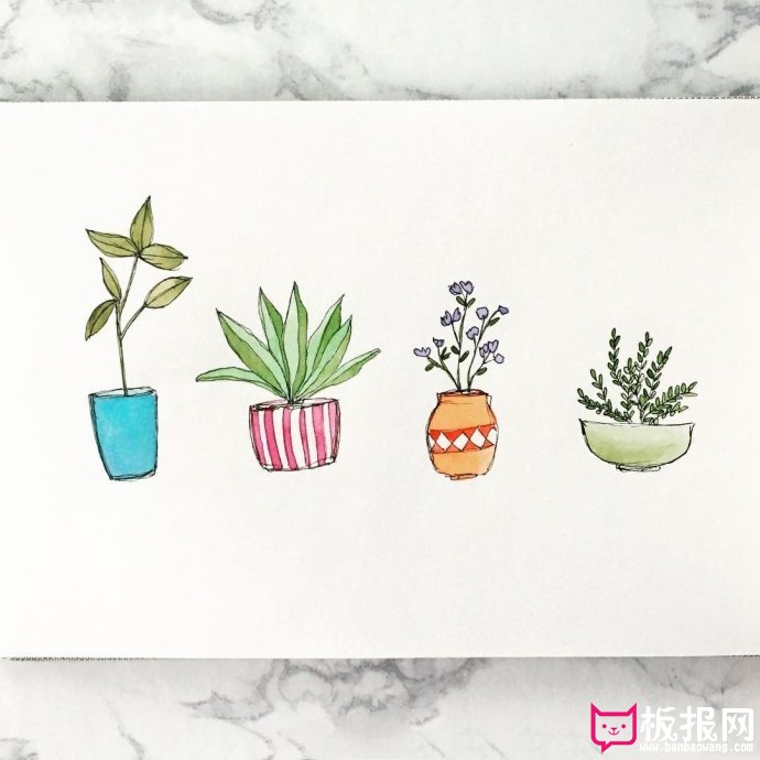 盆栽的简笔画图片大全