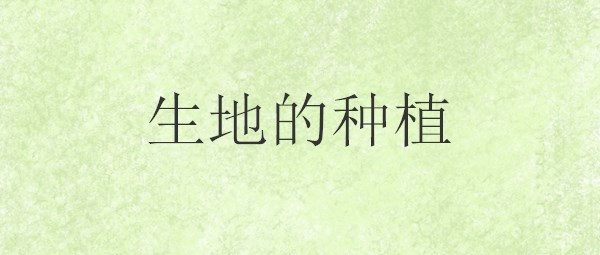 生地的种植