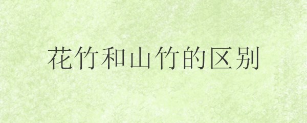 花竹和山竹的区别